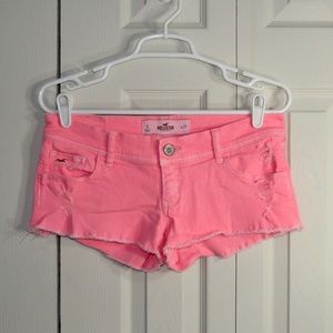 Hollister Low Rise Denim Cheeky Short Neon Pink